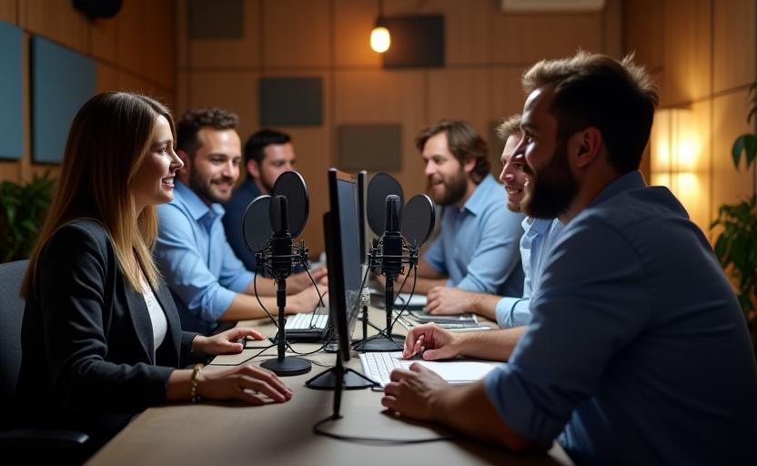 PodkastPartner team sammen i studio